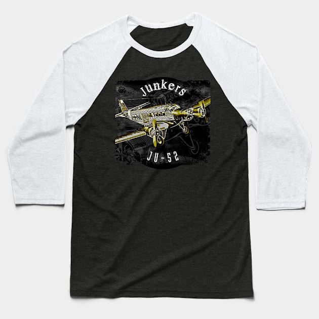 Junkers JU-52 Baseball T-Shirt by aeroloversclothing